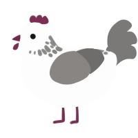 (unnamed), a mist and grey chicken with a neck-speckle pattern