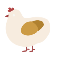 A cream and gold chicken