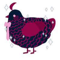 A tumblr and maroon chicken with a lace pattern