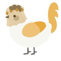 A white and honey chicken