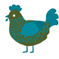 A olive and sea chicken with a lace pattern