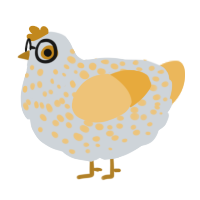 A mist and honey chicken with a speckle pattern
