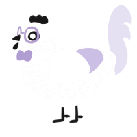 Wisteria, a rose and lilac chicken with a lace pattern