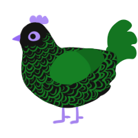 (unnamed), a black and leaf chicken with a double-lace pattern