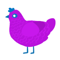 Skydiving, a amethyst chicken with a lace pattern
