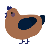 A brown and tumblr chicken