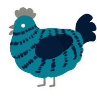 Pepper, a sea and tumblr chicken with a bar pattern