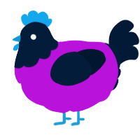 A amethyst and tumblr chicken with a head pattern