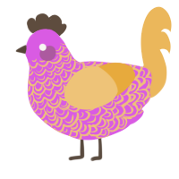 A orchid and honey chicken with a double-lace pattern