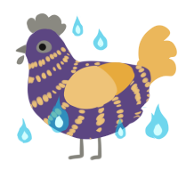 Persephone, a overcast and honey chicken with a bar pattern