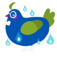 Windows Vista, a ultramarine and chartreuse chicken