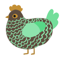 A bark and spring chicken with a lace pattern