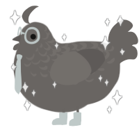 A grey chicken with a half-lace pattern