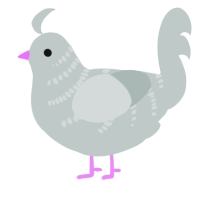 Chrome, a silver chicken with a half-bar pattern
