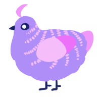 A lilac and lavender chicken with a half-bar pattern