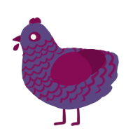 A overcast and wine chicken with a lace pattern