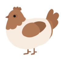 Musharoni, a cream and brown chicken with a head pattern