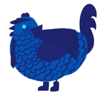 deep sea, a ultramarine and navy chicken with a lace pattern