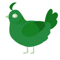 (unnamed), a viridian and leaf chicken with a neck-speckle pattern