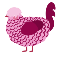 (unnamed), a pink and maroon chicken with a lace pattern
