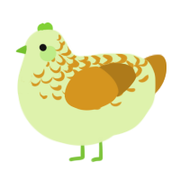 A apple and ochre chicken with a half-lace pattern