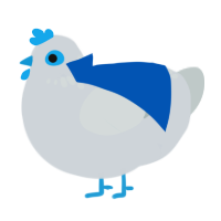 Argalia, a mist and silver chicken with a neck-speckle pattern