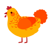Runner, a brown and russet chicken with a half-lace pattern