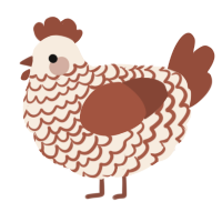 Mortar, a cream and russet chicken with a lace pattern