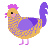 (unnamed), a honey and blurple chicken with a lace pattern