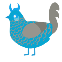日常, a cerulean and ash chicken with a lace pattern