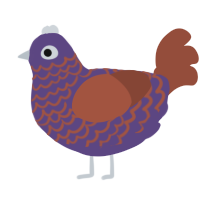A overcast and russet chicken with a lace pattern