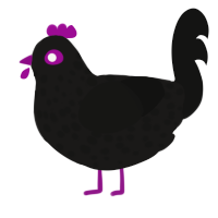(unnamed), a sable and black chicken with a speckle pattern