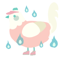 Tossball, a rose and white chicken with a head pattern