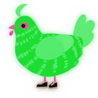 A fuchsia and wine chicken with a bar pattern