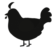 (unnamed), a black chicken with a half-lace pattern