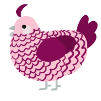 A rose and wine chicken with a lace pattern