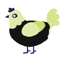 (unnamed), a black and lemon chicken with a head pattern