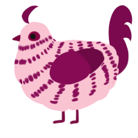 A rose and wine chicken with a bar pattern