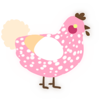 February, a rose and cream chicken with a speckle pattern