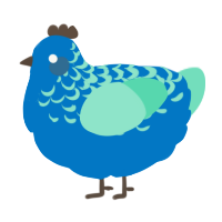 (unnamed), a sapphire and mint chicken with a half-lace pattern