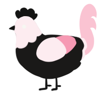 A sable and rose chicken with a head pattern