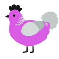 Elbi, a orchid and silver chicken with a neck-band pattern