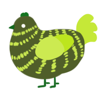 Anavocado, a olive and lime chicken with a bar pattern