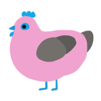 (unnamed), a pink and grey chicken