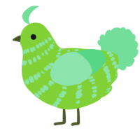 A grass and spring chicken with a bar pattern