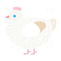 mr clean, a white and cream chicken with a lace pattern
