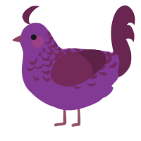 A plum and maroon chicken with a half-lace pattern