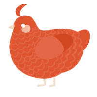 A vermilion chicken with a lace pattern