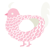 Rose, a rose and white chicken with a lace pattern