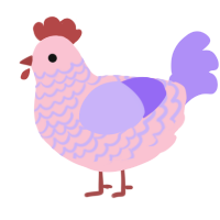 Kāwaʻu, a rose and lilac chicken with a lace pattern